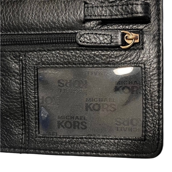 Michael Kors Black Clutch with Gold Logo - Picture 7 of 12